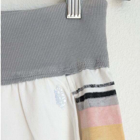 NWT FP Movemen Ivory Textured Camper Stripes Cotton Mini Shorts, size S - Picture 4 of 8